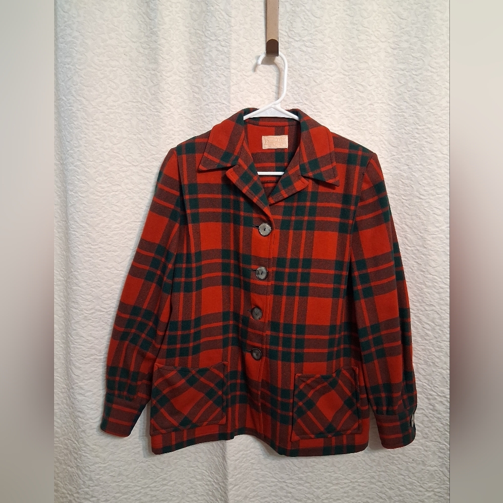 Pendleton Vintage Red and Green Plaid Blazer